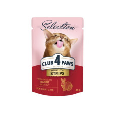 Вологий корм для котів Club 4 Paws Selection смужки з кроликом у соусі 85 г