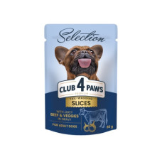Вологий корм для собак малих порід Club 4 Paws Selection з яловичиною та овочами у соусі 85 г