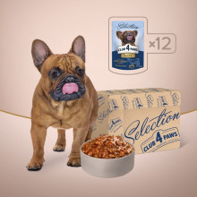 Вологий корм для собак малих порід Club 4 Paws Selection з яловичиною та овочами у соусі 85 г