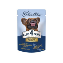 Влажный корм для собак малых пород Club 4 Paws Selection с лососем и макрелью в соусе 85 г