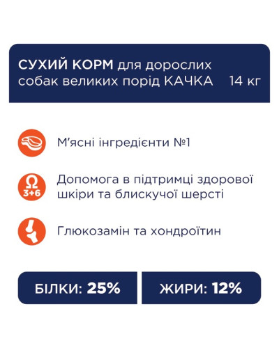 Сухий корм для собак великих порід Club 4 Paws з качкою 14 кг