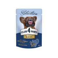 Вологий корм для собак малих порід Club 4 Paws Selection з качкою та індичкою в соусі 85 г