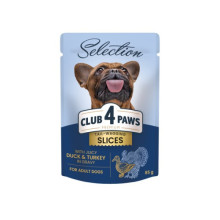 Влажный корм для собак малых пород Club 4 Paws Selection с уткой и индейкой в соусе 85 г
