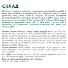 Вологий корм для собак OptiMeal Adult з кроликом та чорницею в соусі 100 г