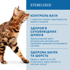 Сухий корм для стерилізованих котів OptiMeal Sterilised з лососем 700 г
