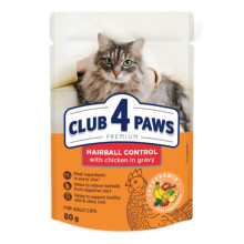 Вологий корм для котів Club 4 Paws Hairball Control 80 г