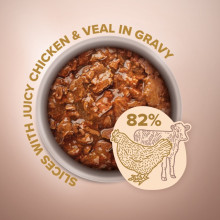 Влажный корм для котов Club 4 Paws Selection с курицей и телятиной в соусе 80 г