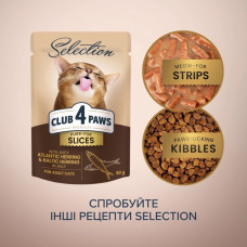 Вологий корм для котів Club 4 Paws Selection з оселедцем та салакою в желе 80 г