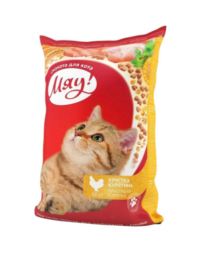 Сухий корм для котів Мяу з куркою 11 кг