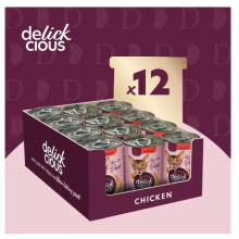 Вологий корм для котів Delickcious Напій з куркою 140 г