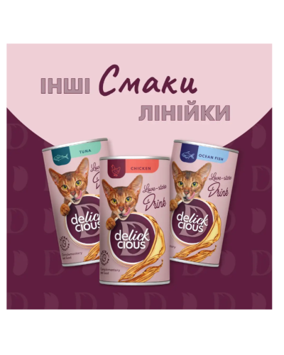 Вологий корм для котів Delickcious Напій з куркою 140 г