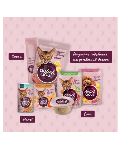 Вологий корм для котів Delickcious Напій з куркою 140 г