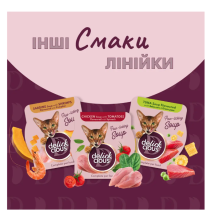 Суп для котов Delickcious с мясом курицы, ветчиной и шпинатом 80 г