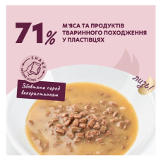Вологий корм для собак Delickcious з індичкою та тропічними фруктами у вершковому соусі 80 г