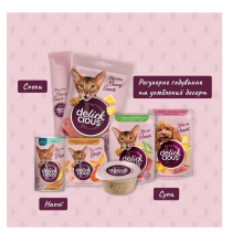 Влажный корм для котов Delickcious кусочки с уткой и тыквой в крем-супе 85 г