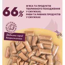 Вологий корм для котів Delickcious смужки з лососем та сиром у крем-супі 85 г