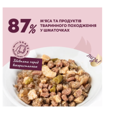 Вологий корм для котів Delickcious шматочки з ягнятком, курячим філе та квасолею в желе 85 г