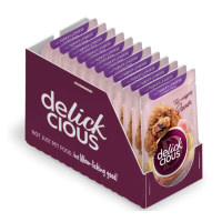 Вологий корм для собак Delickcious з індичкою та сиром у крем-супі 85 г
