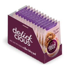 Вологий корм для собак Delickcious з індичкою та сиром у крем-супі 85 г