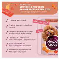 Вологий корм для собак Delickcious з лососем та морквою у крем-супі 85 г