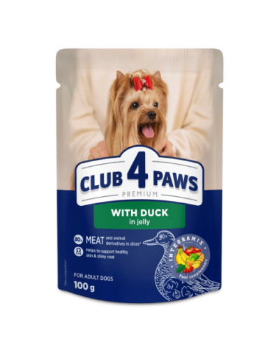 Вологий корм для собак Club 4 Paws з качкою у желе 100 г
