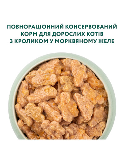 Вологий корм для котів OptiMeal Adult із кроликом у морквяному желе 85 г