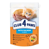 Вологий корм для кошенят Club 4 Paws з лососем у соусі 80 г