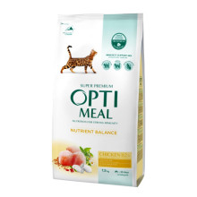 Сухий корм для котів OptiMeal Adult з куркою 1.5 кг