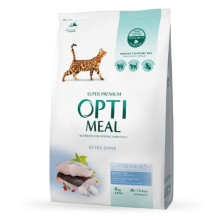 Сухой корм для котов OptiMeal Extra Shine с высоким содержанием трески 4 кг