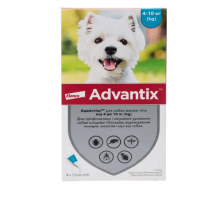 Краплі на холку для собак Elanco Bayer Advantix від 4 до 10 кг, 4 шт