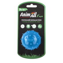 AnimAll Fun мяч шипованный с пищалкой 65 мм синий
