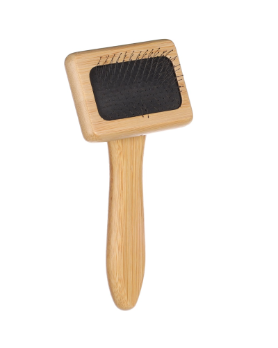 Flamingo 522387 Щетка-пуходерка BAMBOO для собак, S|15,3Х6,8см