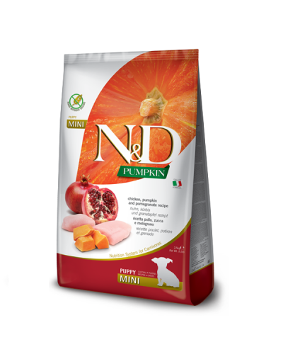 Сухий корм для цуценят малих порід Farmina N&D Grain Free PUMPKIN CHICKEN & POMEGRANATE PUPPY MINI 2,5 kg 38722
