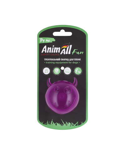 AnimAll Fun мяч чертик с пищалкой 65 мм фиолетовый