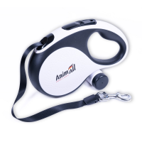 AnimAll рулетка-поводок с диспенсером L до 50 кг/5 метров белая, MS7016-B, (Х/24/Х)