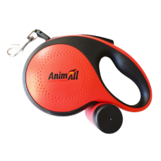 AnimAll рулетка-повідець з диспенсером L до 50 кг/5 метрів червона, MS7016-B, (Х/24/Х)