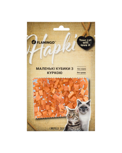 Flamingo Маленькие кубики с курицей для кошек 50 GR