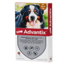 Краплі на холку для собак Elanco Bayer Advantix 40-60 кг, 4 шт