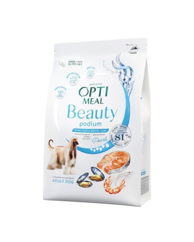 Сухий корм для собак усіх порід Optimeal Beauty Podium Shiny Coat & Dental Care 1,5 кг (морепродукти)