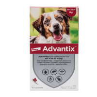Краплі на холку для собак Elanco Bayer Advantix від 10 до 25 кг (4 піпетки)