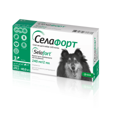 Selafort (Селафорт) краплі на холку від бліх, кліщів та гельмінтів для собак від 20,1 до 40 кг