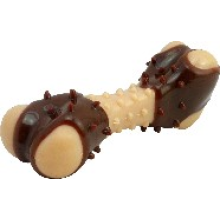 AGrizZzly 9840 Игрушка кость с ароматом мяса М, beige/brown