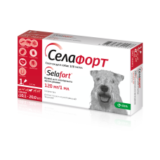 Selafort (Селафорт) краплі на холку від бліх, кліщів та гельмінтів для собак від 10,1 до 20 кг