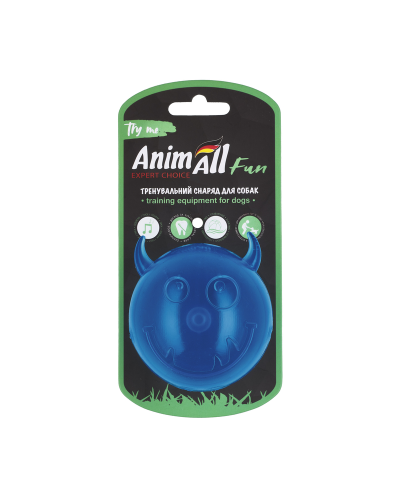 AnimAll Fun мяч чертик с пищалкой 75 мм синий