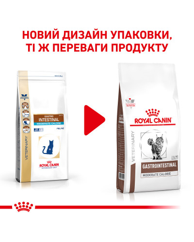 Корм для дорослих котів ROYAL CANIN GASTRO INTESTINAL MODERATE CALORIE CAT 4  кг