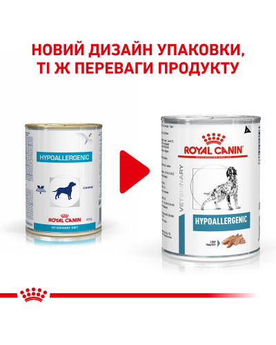 Вологий корм для дорослих собак ROYAL CANIN HYPOALLERGENIC DOG Cans  0.4 кг