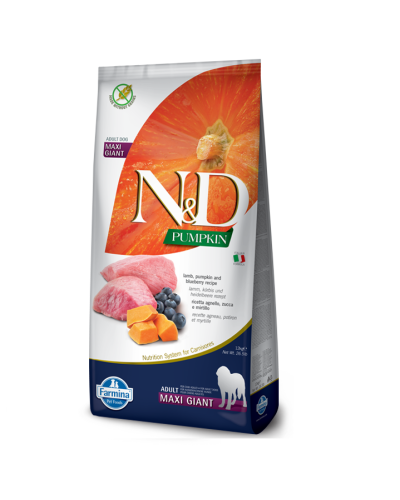 Сухий корм для собак великих та гіганських порід Farmina N&D Grain Free PUMPKIN LAMB & BLUEBERRY ADULT GIANT MAXI 12 kg 40183