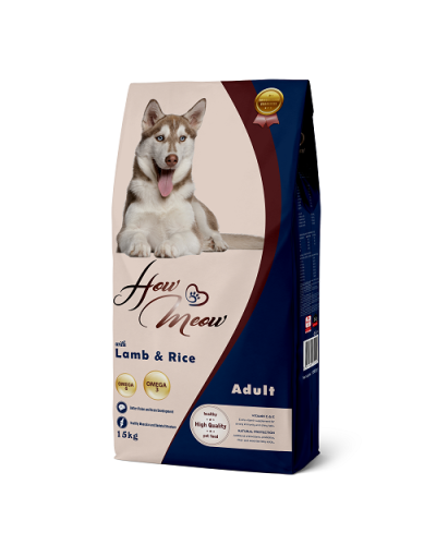 Полнорационный корм для взрослых собак How Meow Dog Adult с ягненком и рисом 15кг