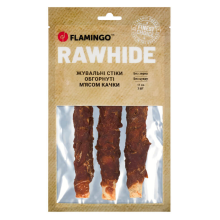 Flamingo ЖЕВАТЕЛЬНЫЕ СТИКИ ДЛЯ СОБАК ОБОБРНУТЫЕ МЯСОМ УТКИ 20MM 17CM 3ST 155G