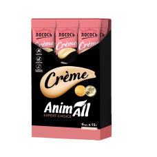 AnimAll Сrème для котів зі смаком лосося, 6 х15 г
